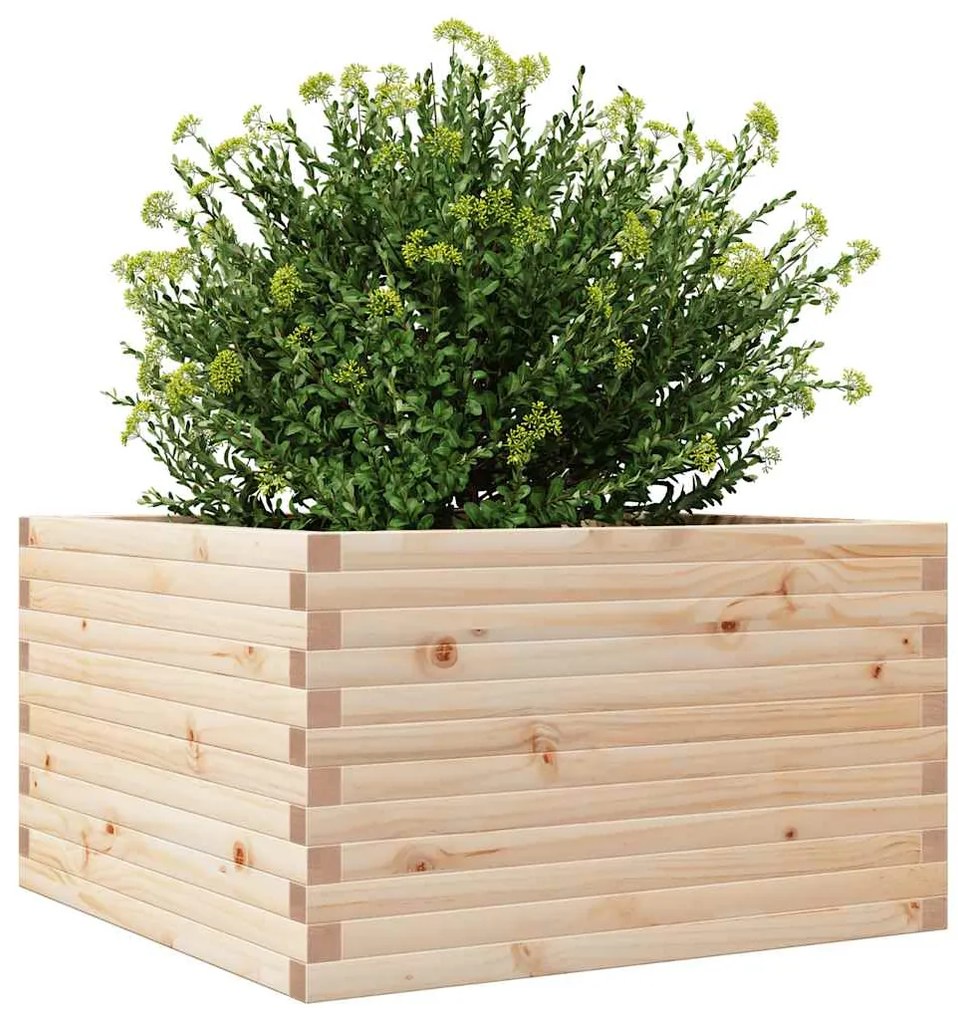 Vaso/floreira de jardim 80x80x46 cm madeira de pinho maciça