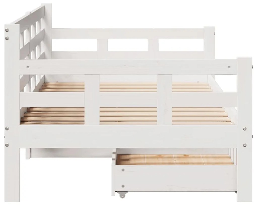 Sofá-cama com gavetas 80x200 cm madeira de pinho maciça