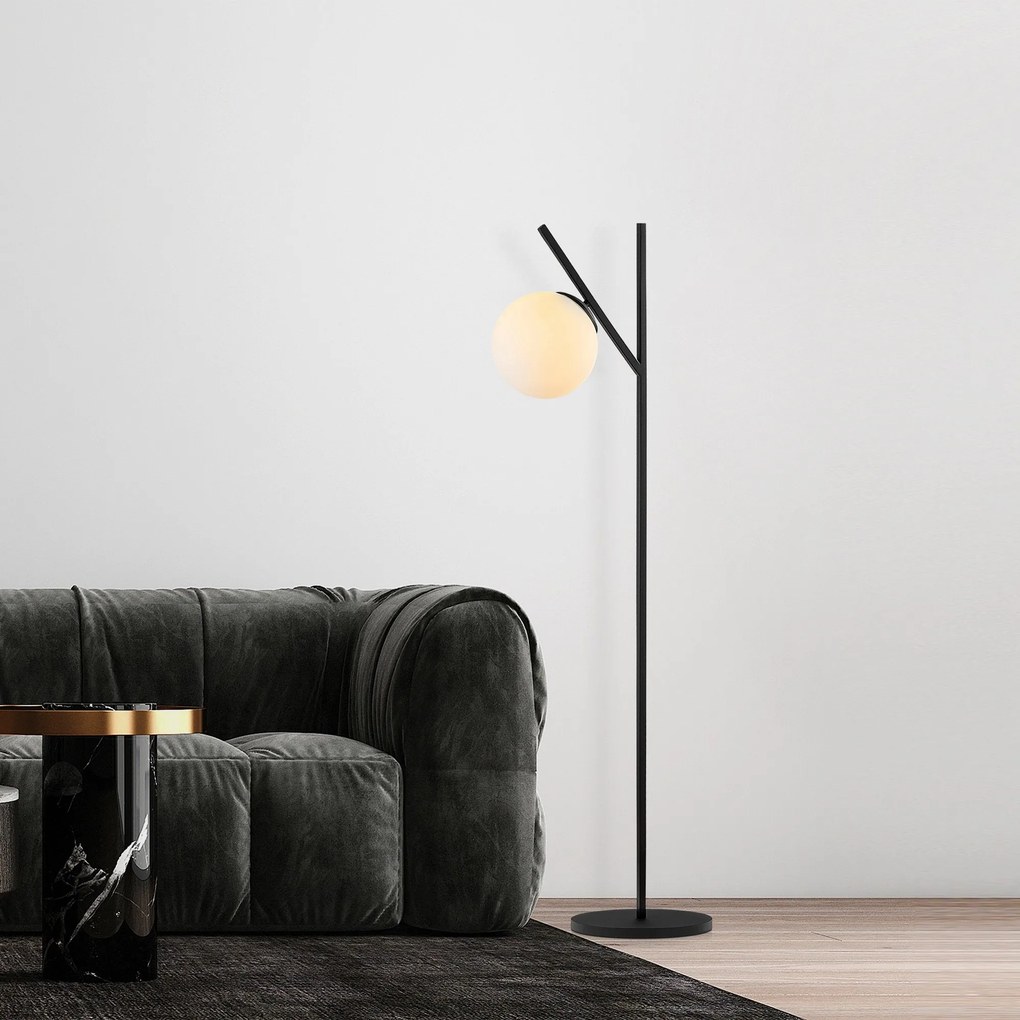 Candeeiro de Pé Fork – Preto e Creme – 31 x 45 x 152 cm