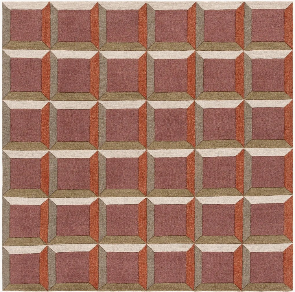 Tapete artesanal de lã de pelo curto Uma