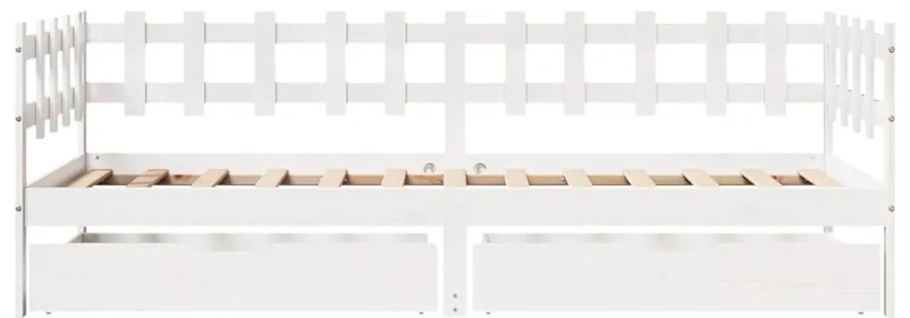 Sofá-cama com gavetas 80x200 cm madeira de pinho maciça