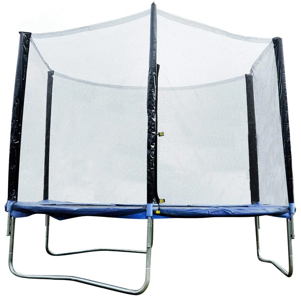 HOMCOM Cama Elástica Ø244cm com Rede de Segurança Conjunto para Jardim Carga máx. 100kg Azul e Preto