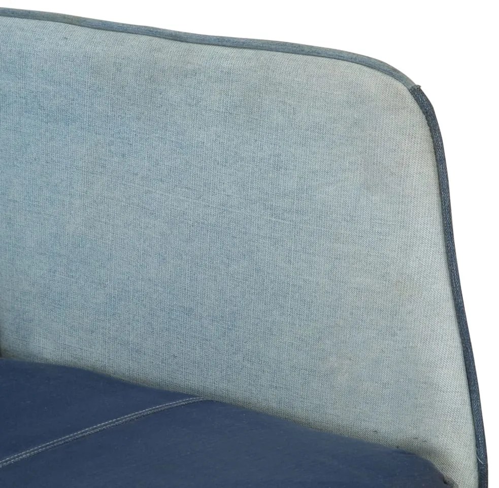Cadeira de baloiço remendos lona azul denim