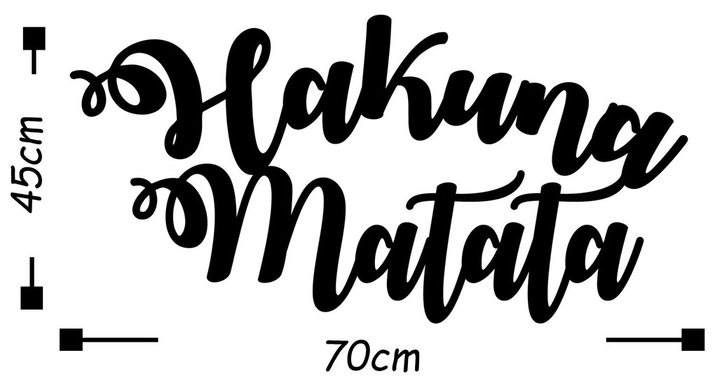 Acessório Decorativo de Parede Hakuna Matata – Preto – 70 x 35 cm