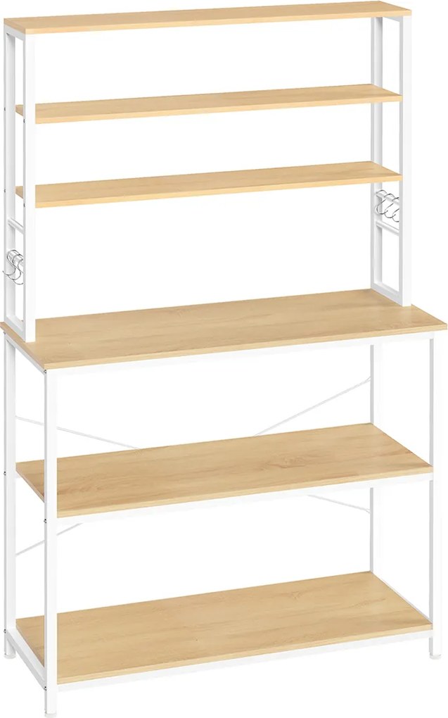 Armario de cozinha design industrial 40 x 100 x 167 cm cor carvalho + branco