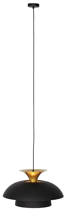 Candeeiro de suspensão inteligente preto com dourado incl. Wifi G95 - Titus