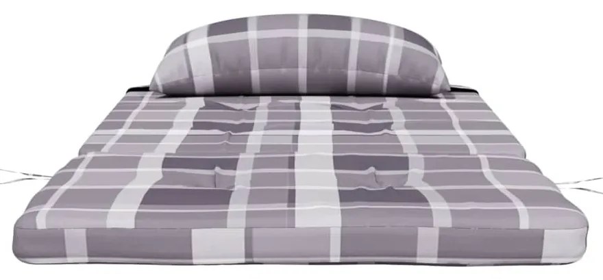 Almofadões cadeira adirondack 2 pcs tecido oxford xadrez cinza