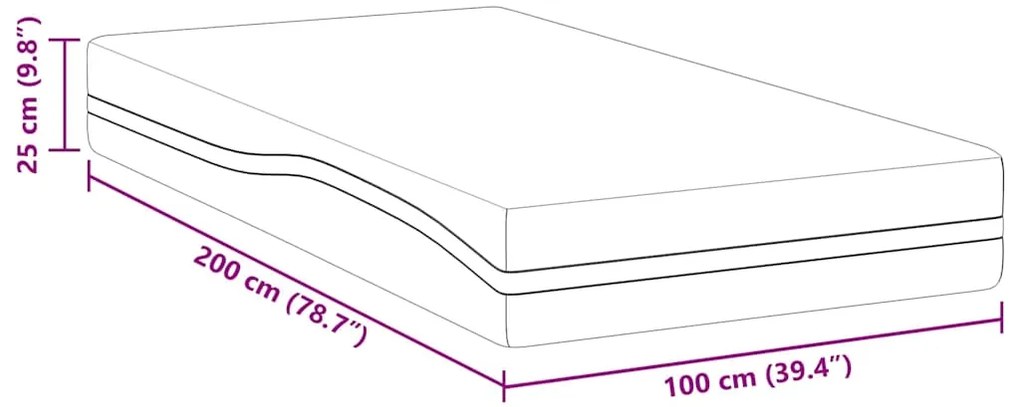 Colchões Branco, Cinza 100 x 200 cm
