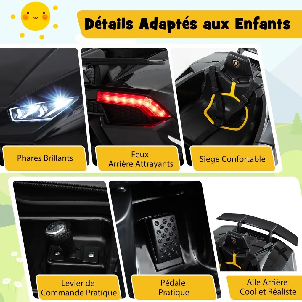 Carro elétrico infantil Lamborghini 12V carro infantil elétrico com controle remoto rosa