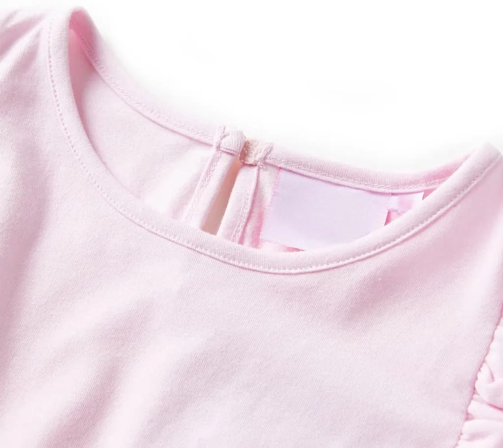 Vestido de criança com folhos rosa-claro 128