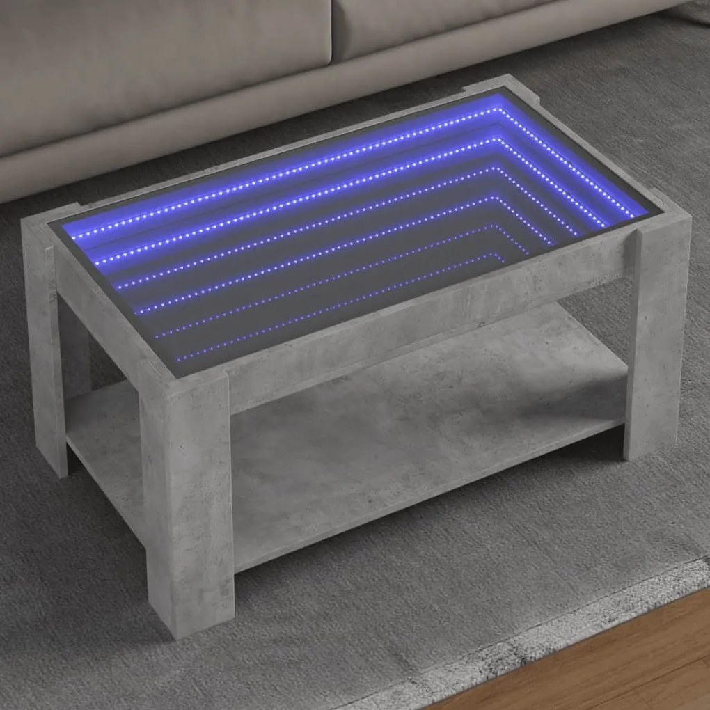 Mesa de centro c/ LEDs 93x53x45 derivados de madeira