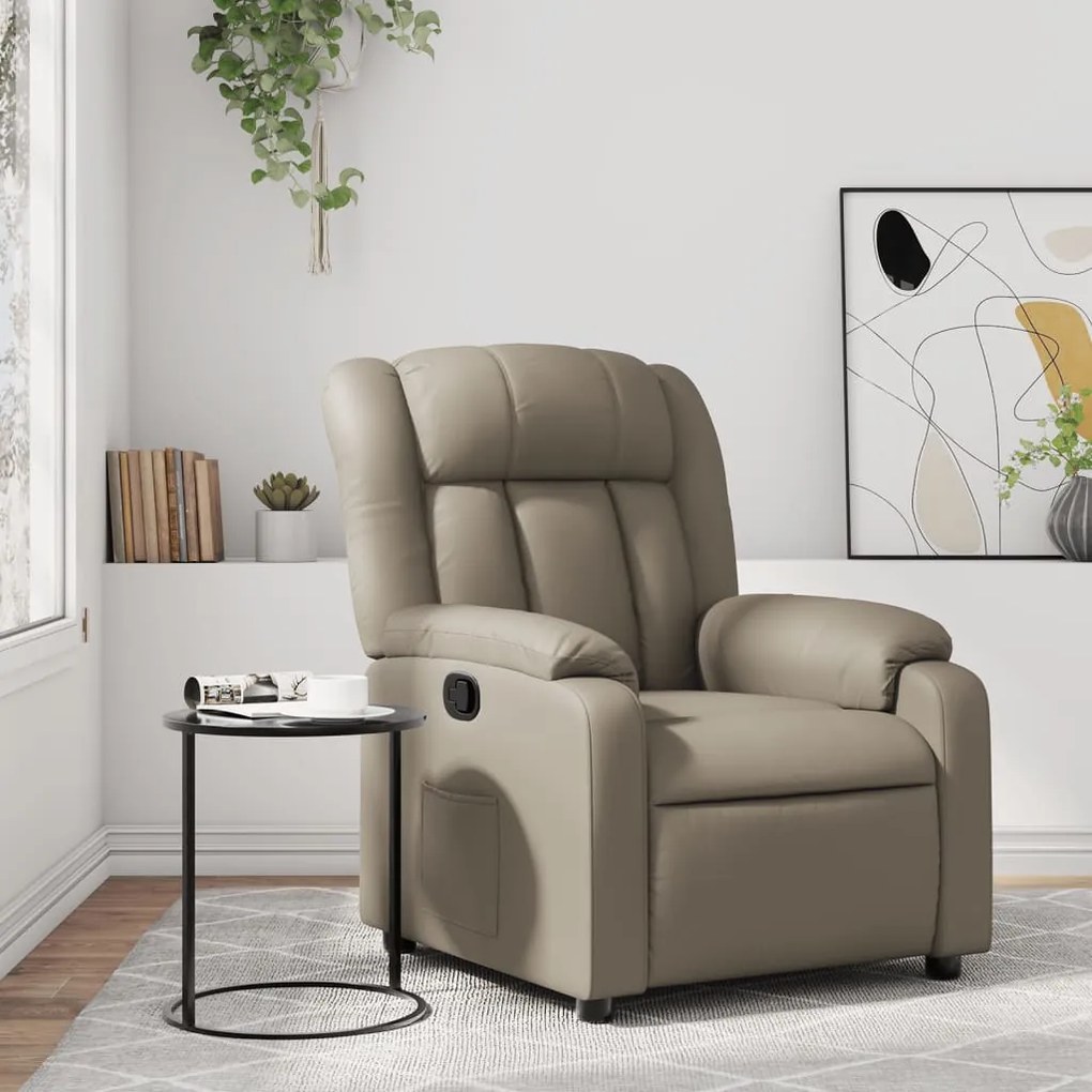 vidaXL Poltrona reclinável couro artificial cor cappuccino