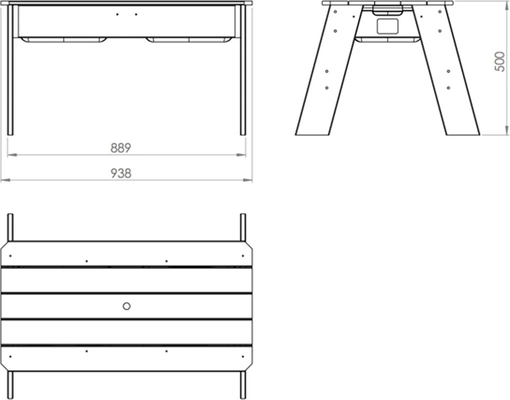 Mesa de piquenique para crianças cinzenta