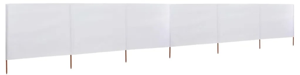 Para-vento com 6 painéis em tecido 800x160 cm cor areia branco