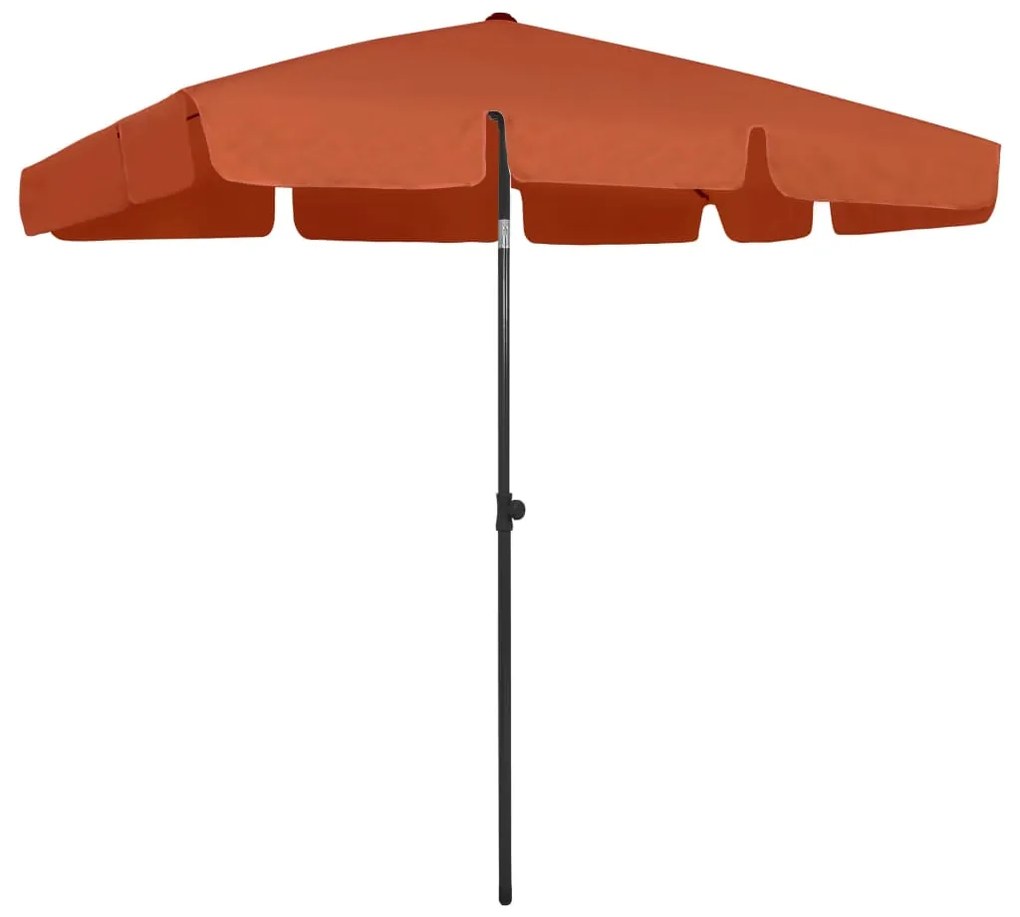 vidaXL Guarda-sol de praia 200x125 cm terracotta