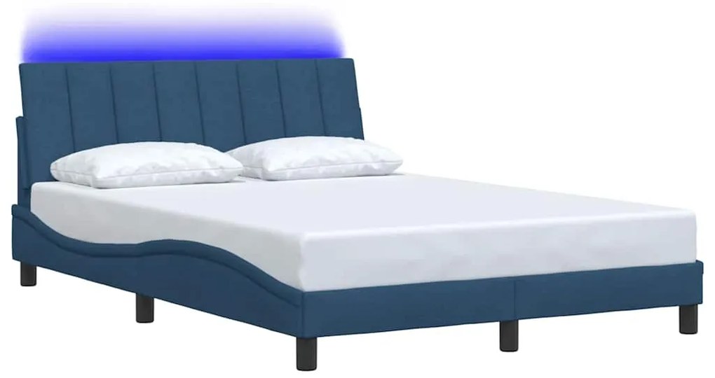 Estrutura de cama sem colchão 120x200 cm tecido cor creme