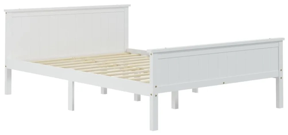 Estrutura de cama 160x200 cm pinho maciço branco