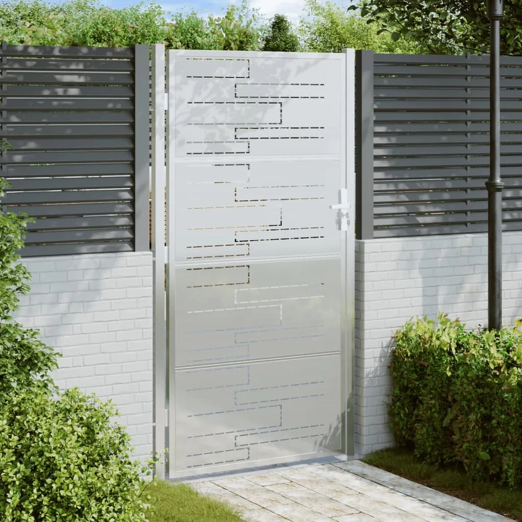 vidaXL Portão de jardim 100x200 cm aço inoxidável