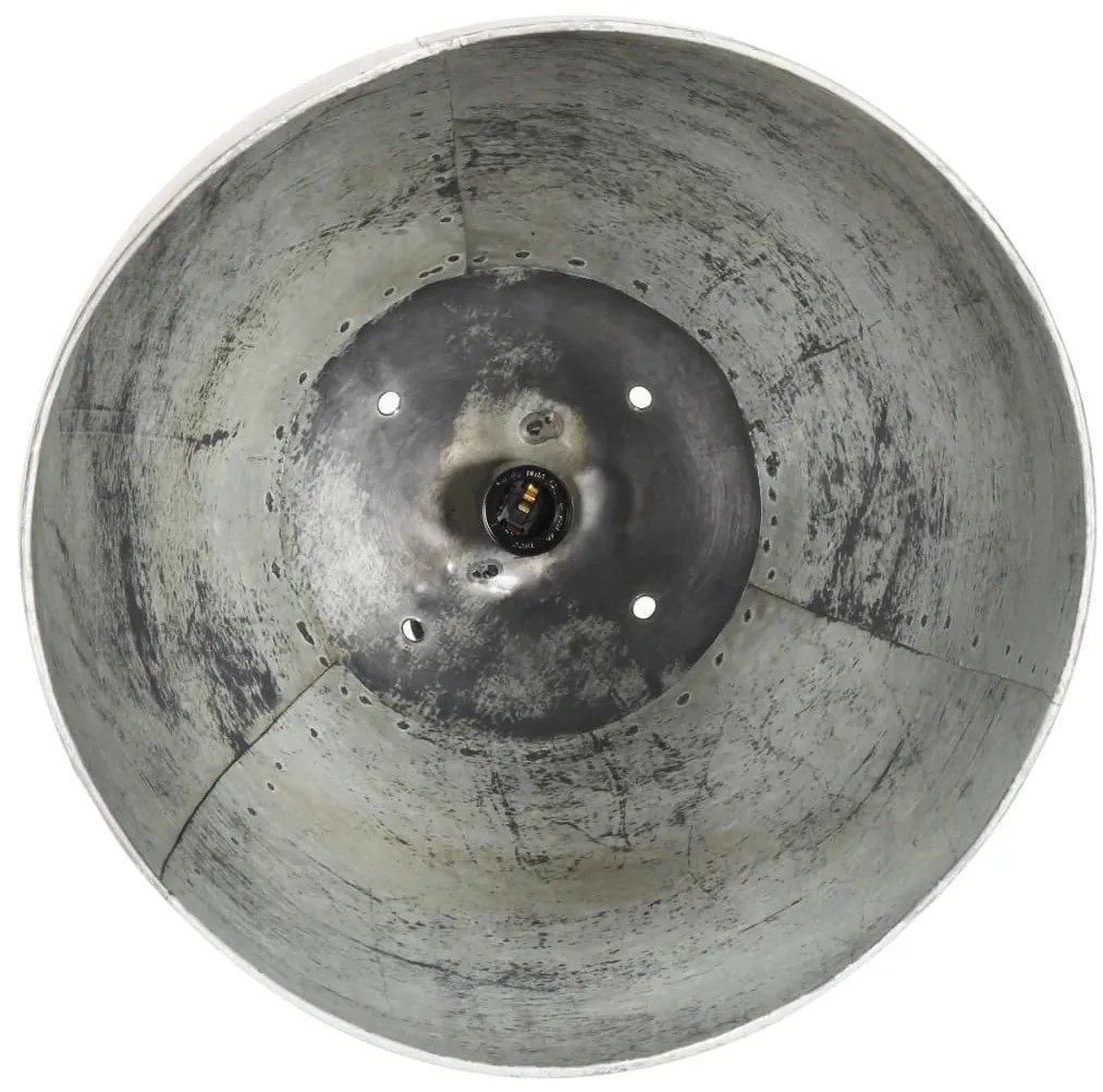 Candeeiro suspenso industrial redondo 25 W 42 cm E27 prateado