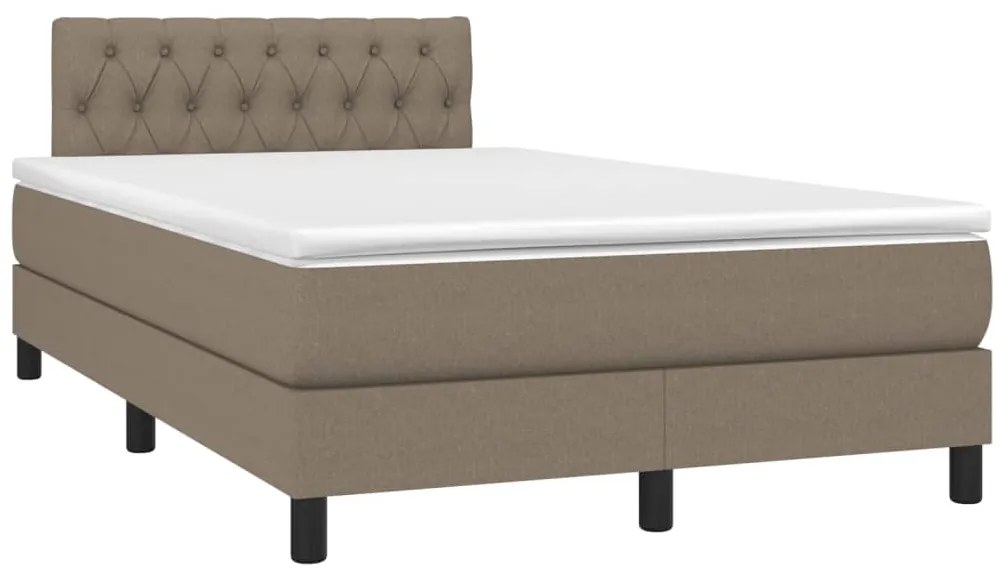 Cama box spring colchão/LED 120x200cm tecido cinza-acastanhado