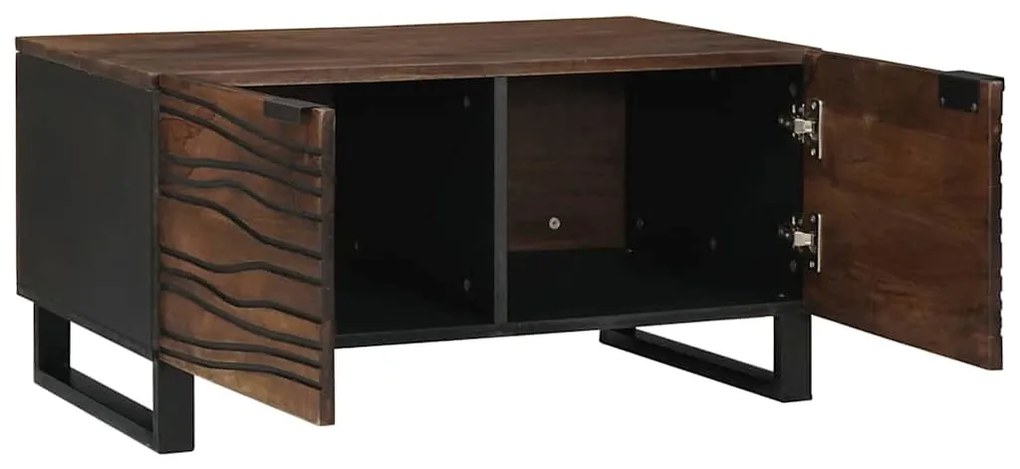 Mesa de Centro - 80 x 50 x 40 cm, feita de madeira maciça e MDF.