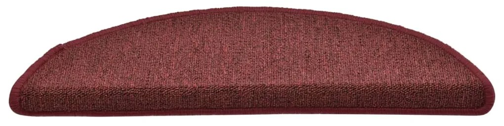 Tapete/carpete para degraus 15 pcs 56x17x3 cm vermelho