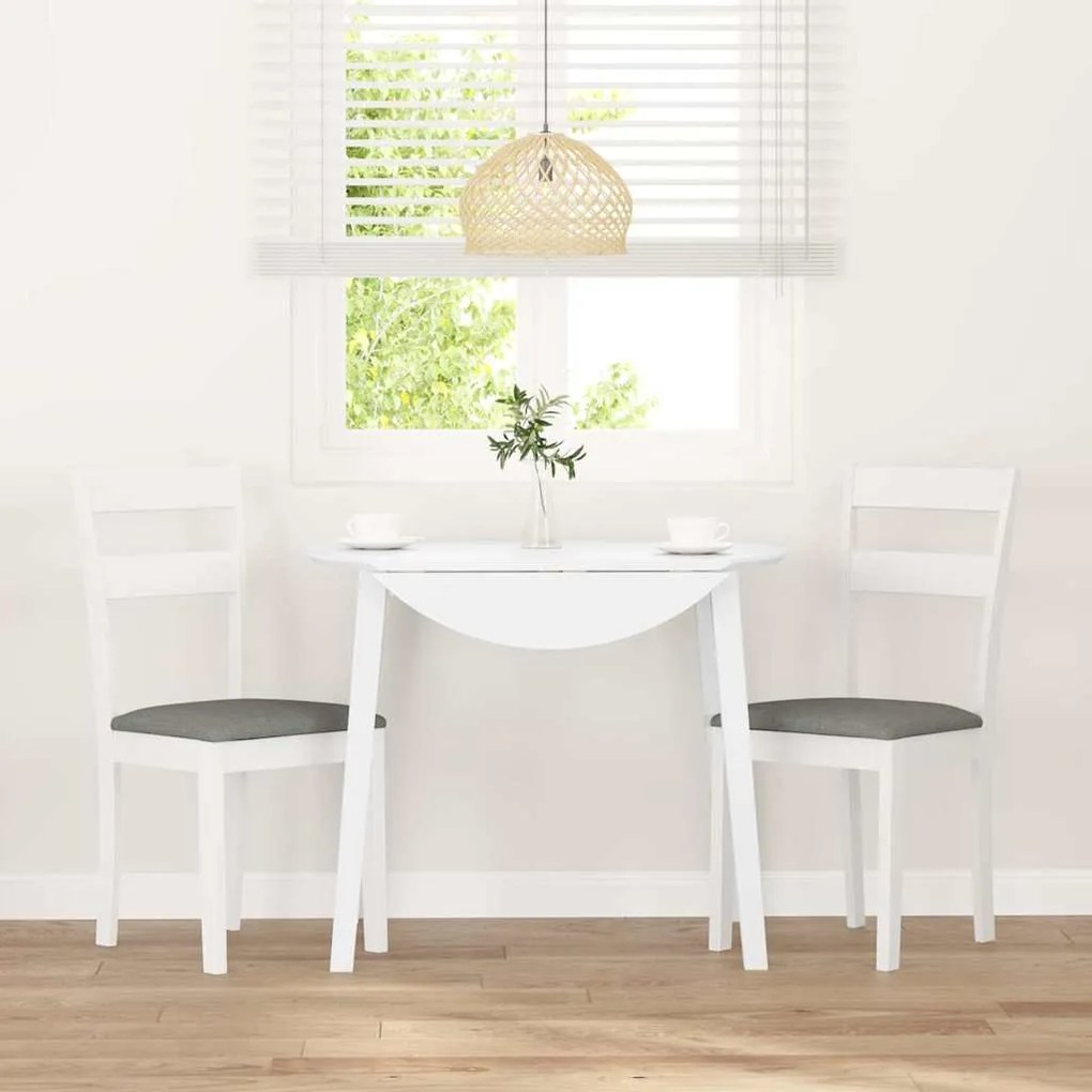 Cadeiras de jantar com almofadões 2 pcs madeira maciça branco