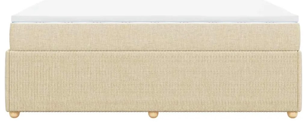 Cama com molas/colchão 140x190 cm tecido cor creme