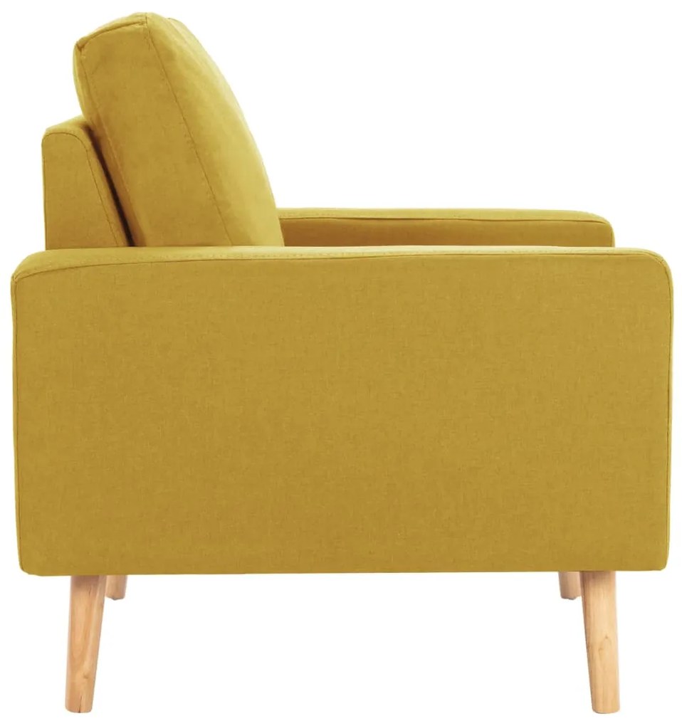 Poltrona em tecido amarelo