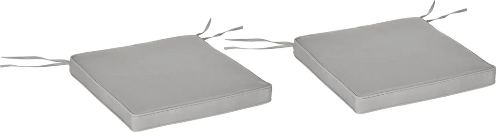 Outsunny Conjunto de 2 Almofadas para Cadeira/Poltrona de Jardim Almofadas de Assento com Capas Removíveis Acolchoamento 5 cm Poliéster Cinza claro | Aosom Portugal