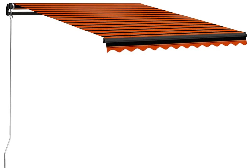 Toldo retrátil manual com LED 350x250 cm laranja e castanho