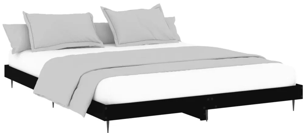 Estrutura de cama sem colchão 160x200 cm preto