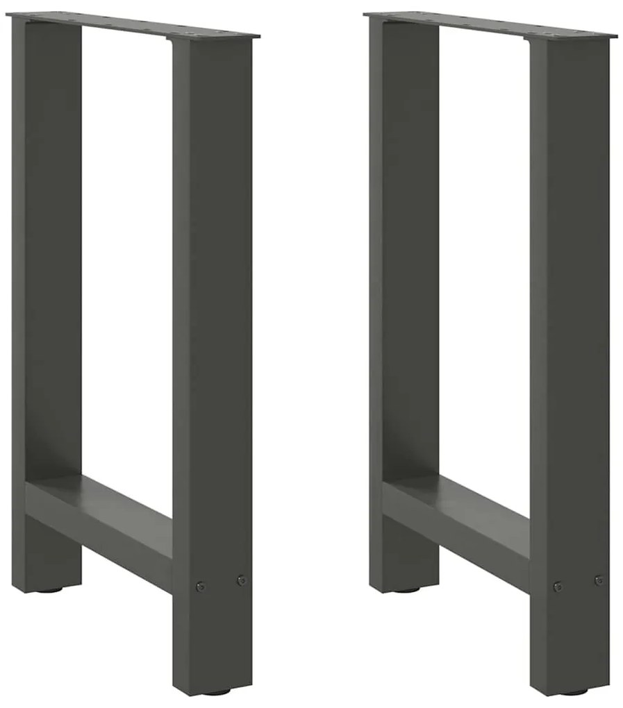 Pés para mesa de jantar antracite 2 peças 50x(72-73) cm aço