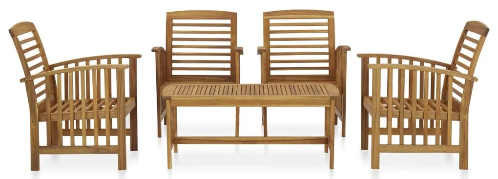 2 pcs conjunto lounge de jardim madeira de acácia maciça