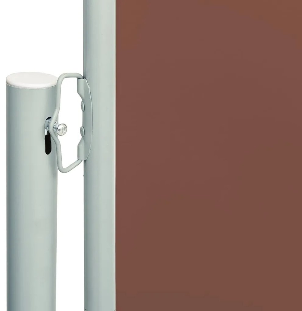Toldo lateral retrátil para pátio 140x600 cm castanho