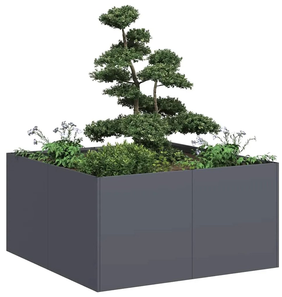 Vaso/floreira 80x80x40 cm aço laminado a frio antracite