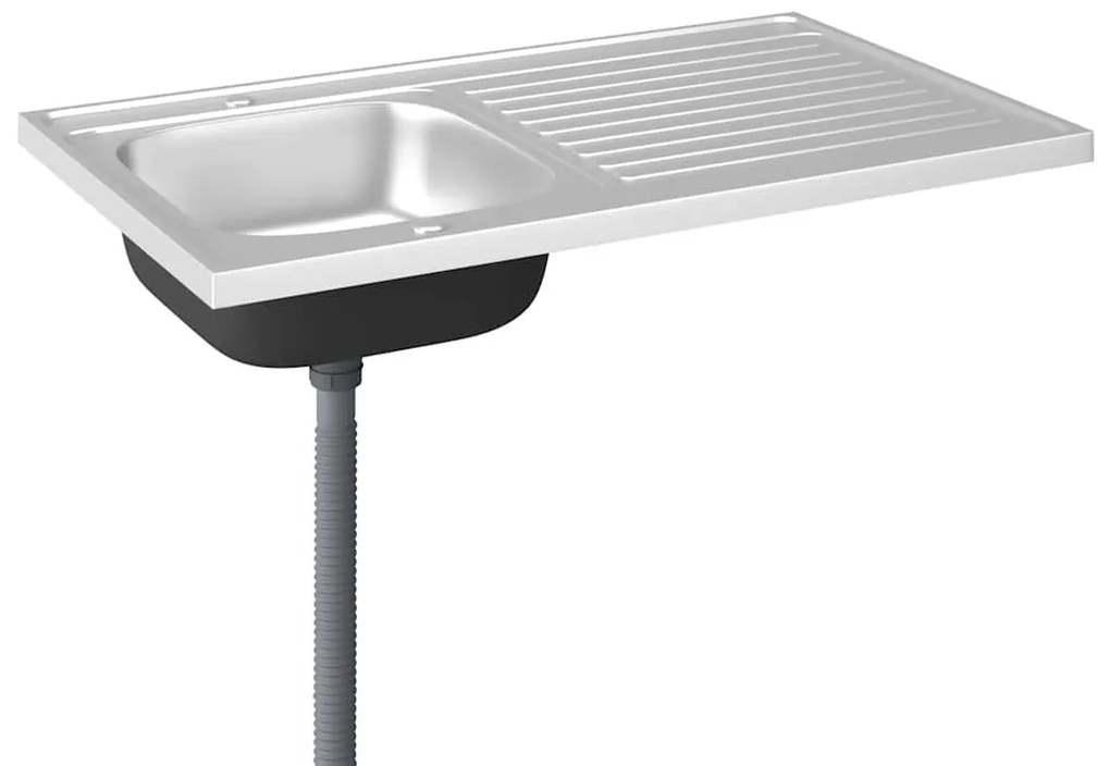 Lava-louça cozinha + escorredor aço inox prateado