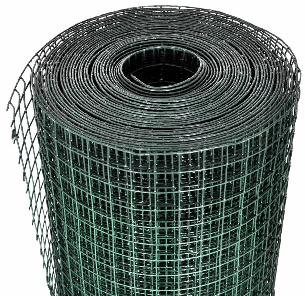 Cerca arame p/ galinheiro c/ revestimento PVC 10x1 m aço verde