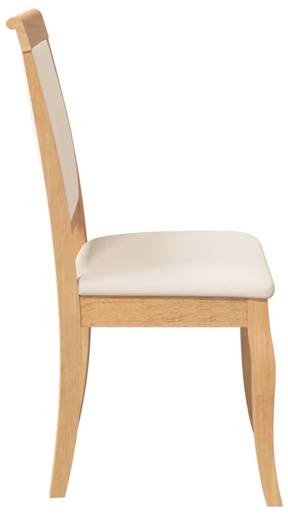 Cadeiras de jantar com almofadões 2 pcs madeira maciça natural