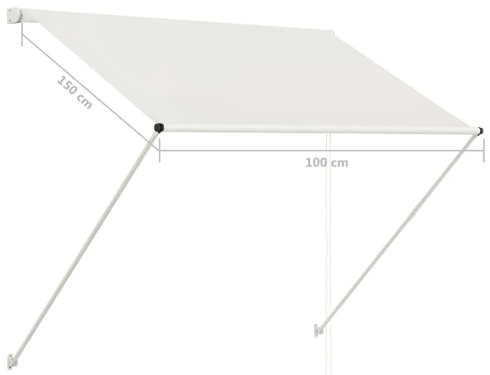 Toldo retrátil 100x150 cm creme