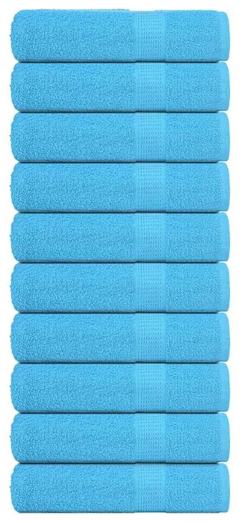 vidaXL Toalhas de mãos 10 pcs 50x100 cm 360 gsm 100% algodão turquesa