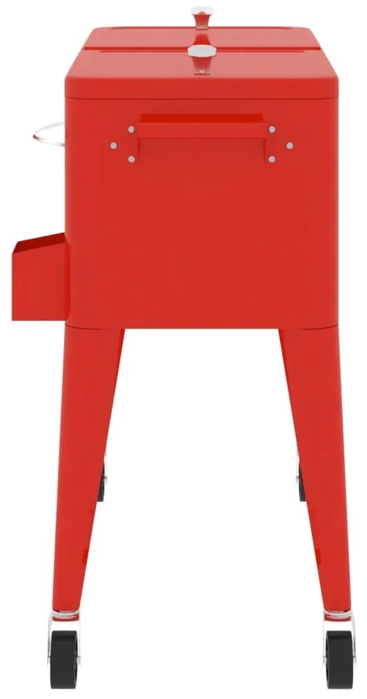 Carrinho refrigerador com rodas 92x43x89 cm vermelho