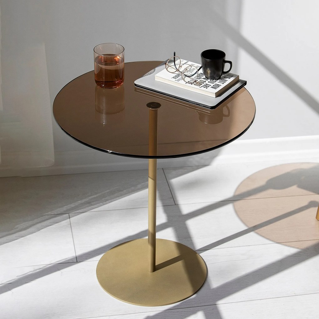 Mesa Lateral Chill-Out - Dourado - 50x50x50 cm