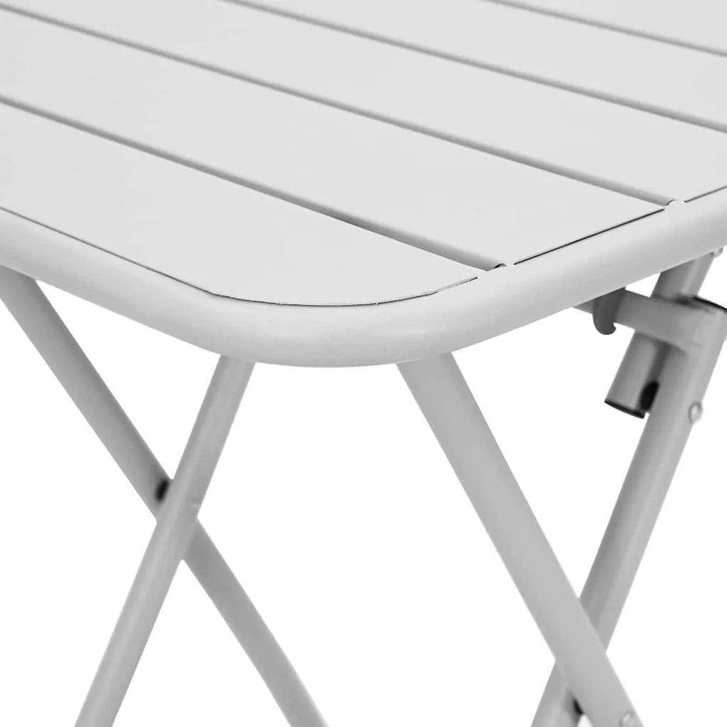 Mesa de Jardim Dobrável Branca 55x55x73 cm Aço