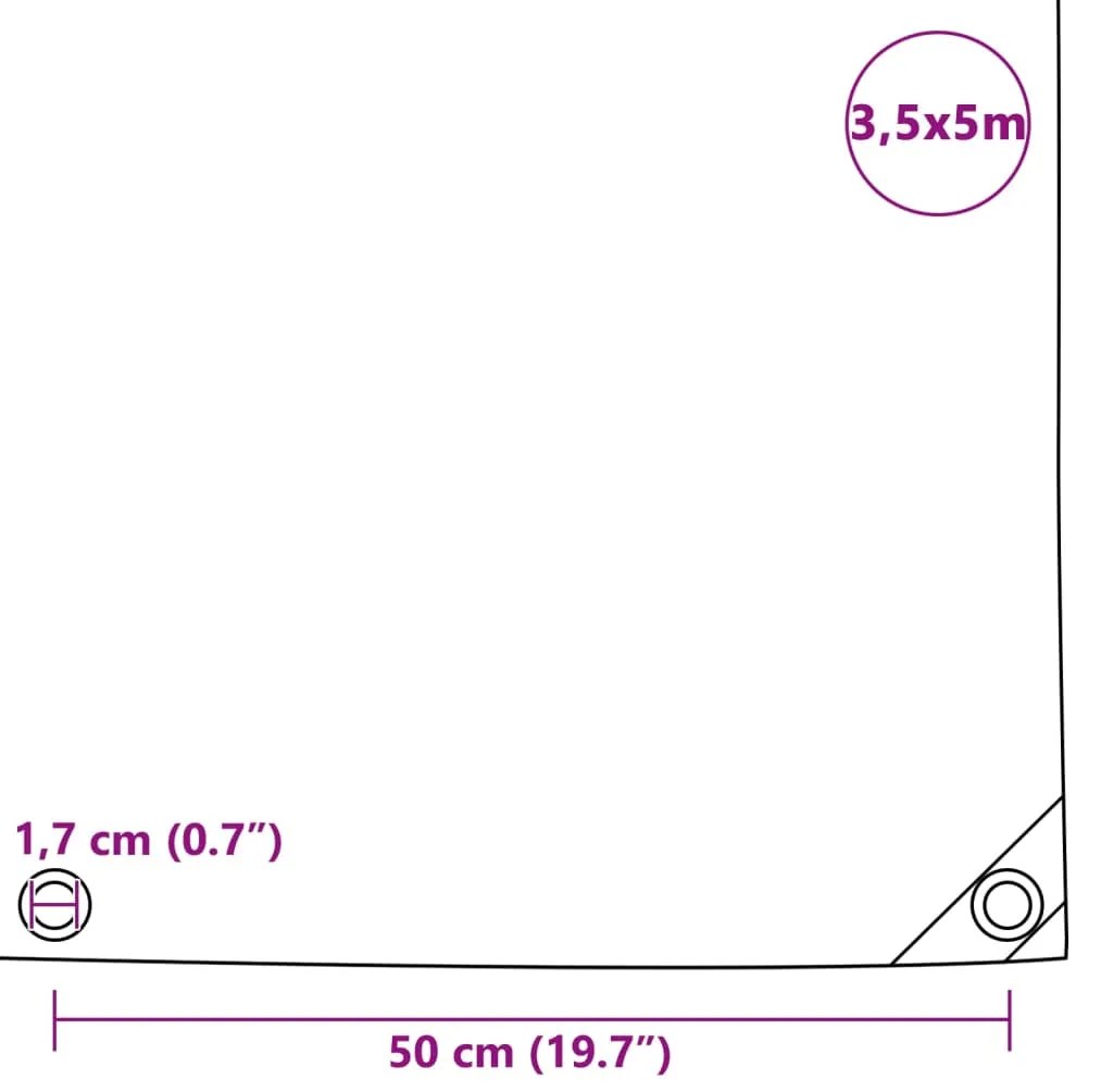 Lona 650 g/m² 3,5x5 m branco