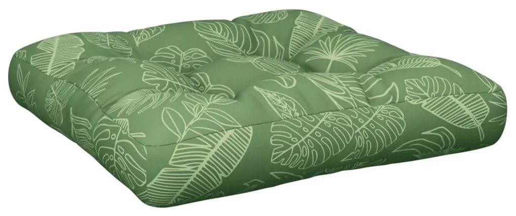 Almofadão para sofá de paletes 60x60x12 cm tecido padrão folhas