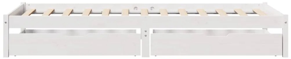Cama sem colchão 75x190 cm madeira de pinho maciça branco