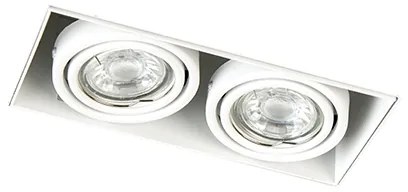 Foco embutido branco GU10 giratório e inclinável sem moldura 2 luzes - Oneon Moderno