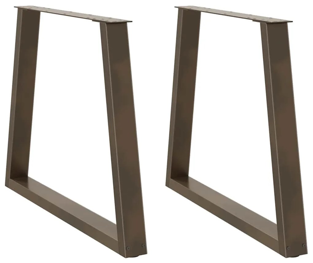 Pés para mesa de jantar em formato de V, 2 peças, aço natural, 80x(72-