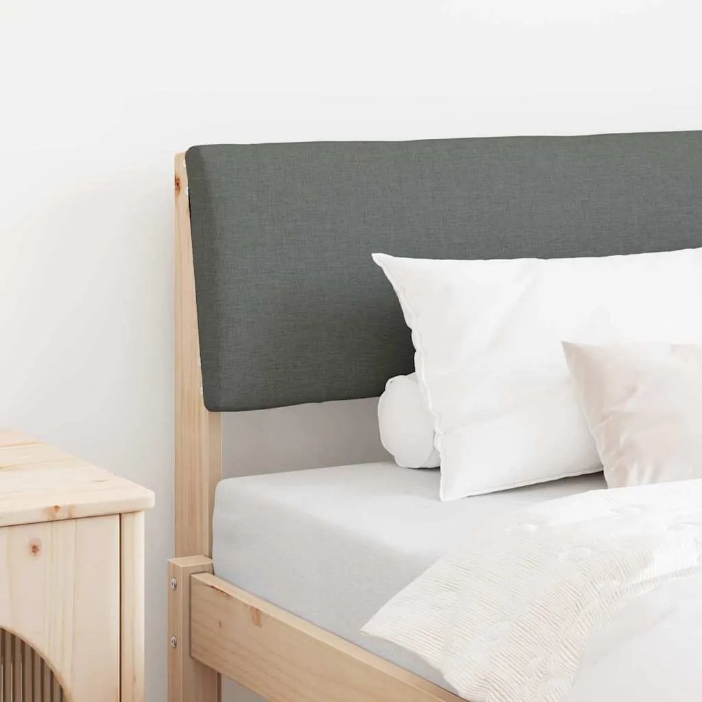 vidaXL Cabeceira estofada Cinza Escuro 90 cm